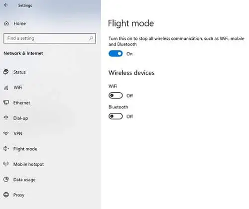 How to enable or disable Airplane mode on Windows 10