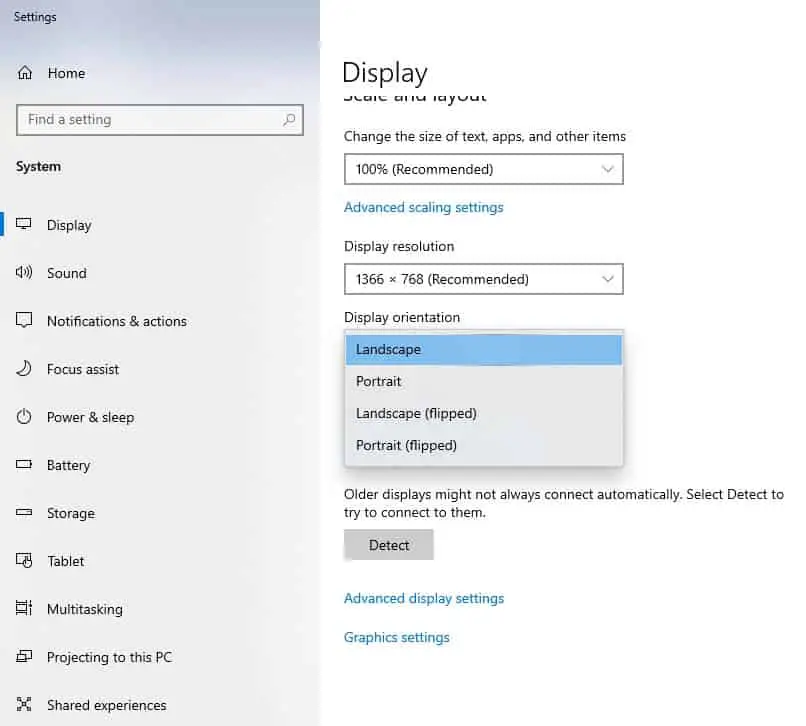 How to rotate screen in Windows 10